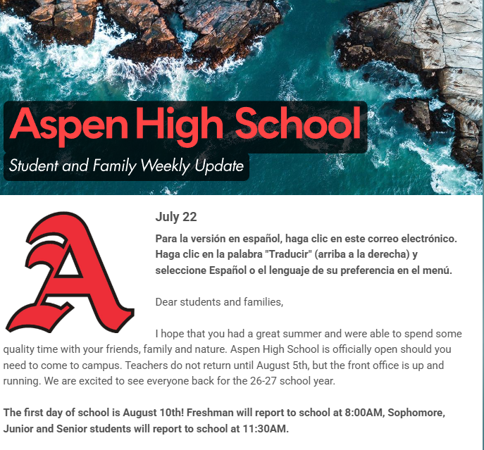 Wednesday, July 22nd Principal Newsletter